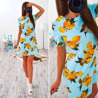 

Lovaru ™ 2017 New Arrival Autumn Dress Casual Cute Straight Print Floral Fashion Ukraine Party Mini Women Dresses