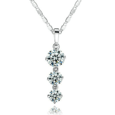 

Yoursfs® 18K White Gold Plated Crystal Triple Eardrop Pendant Necklace Use Austrian Crystal Statement Jewelry