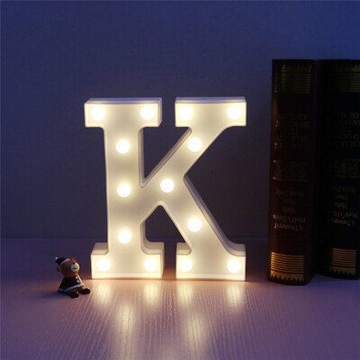 

WH 26 Буквы Белый светодиодный ночник Marquee Sign Alphabet Lamp на день рождения Свадебная вечеринка Спальня Стена Висячие украше