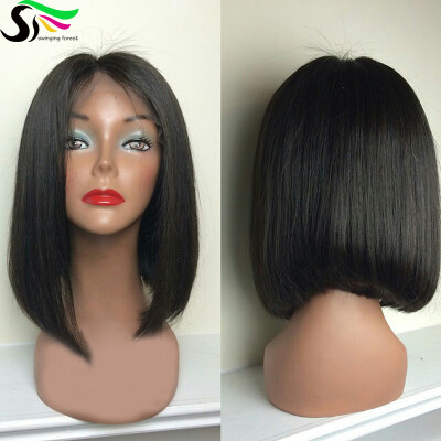 

9A Pre Plucked Human Hair Bob Wigs With Baby Hair Silky Straight Brazilian Virgin Lace Front Wig Short Bob Wigs For Black Women