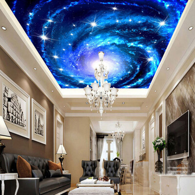 

Ceiling Custom Fluorescent Wallpaper Modern Fantasy Sky Swirl Nebula Wall Mural KTV Bar Hotel Setting Room Wall Decor Wall Paper