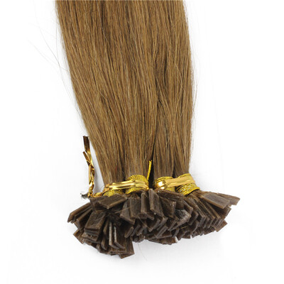 

1g/s 100g #12 Golden Brown Prebonded Keratin Flat tip Fusion Hair Extensions