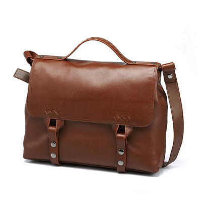 

P.kuone® New fashion men's Genuine leather handbags Famous Brand business bag men shoulder bags messenger bag for male
