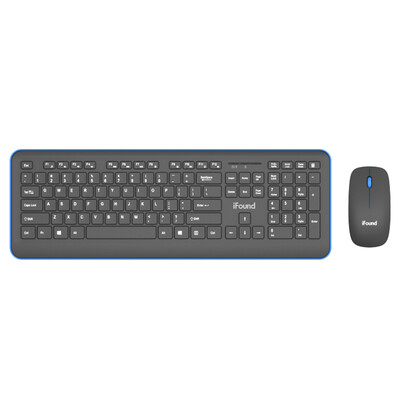

Founder iFound W6201 keyboard&mouse set wireless mouse keyboard set ergonomic laptop chocolate key cap mouse&keyboard set blue gray