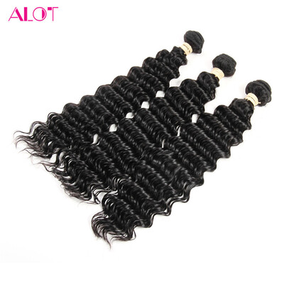 

Alot Deep Wave Индийские волосы Virgin Hair необработанные человеческие волосы 3 пучка от 8 до 28 дюймов