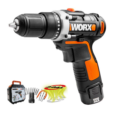 

WORX Household Cordless Drill Toolbox WX1286 Dual 20Ah Lithium Flashlight Electric Hand Drill Hardware Power Tool Set