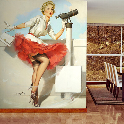

Marilyn Monroe Retro Wallpaper Custom European Style Movie Star Настенная панно для постельных принадлежностей