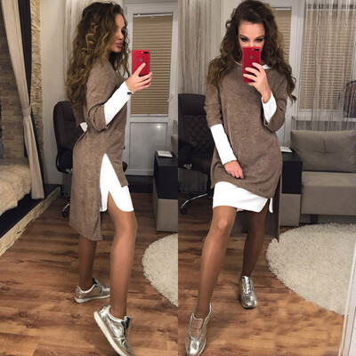 

2017 Fashion Women Casual Dress Autumn Winter High Quality Casual Women Clothing Sexy Warm Mini Dress