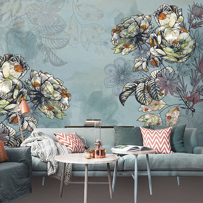

Custom 3d mural wallpaper Personality Abstract living room wallpaper European Style Floral Wall Painting retro wallpaper
