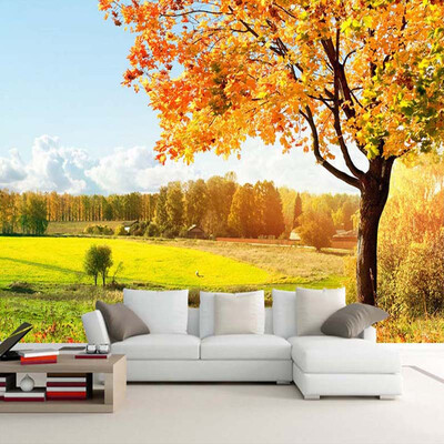 

Custom 3D Photo Wallpaper Golden Autumn Tree Nature Landscape Photography Background Wall Decor Murals Wallpaper For Living Room