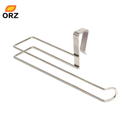 

ORZ Kitchen Paper Towel Rack Stainless Steel Under Door Cabinet Holder Home Toliet Bathroom Organizer Storage Hook Holder