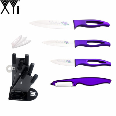 

Kitchen Knives Set XYJ Brand Ceramic Knives Set 3" Paring 4" Utility 5" Slicing Knife + Peeler + Knife Stand New Cooking Tools