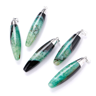 

Yumten Colorful Amethyst Stone Necklace Natural Crystal Drops Gemstone Pendant Women's Jewelry Collares Fashion Gift Bag Reiki
