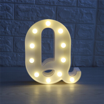 

WH 26 Letters White LED Night Light Marquee Sign Alphabet Lamp For Birthday Wedding Party Bedroom Wall Hanging Decoration