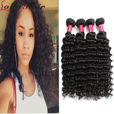 

4 Bundles Peruvian Deep Wave Virgin Hair 100% Unprocessed Cheap Human Hair Wave Extensions 7A Grade Natural Color Free Shipping