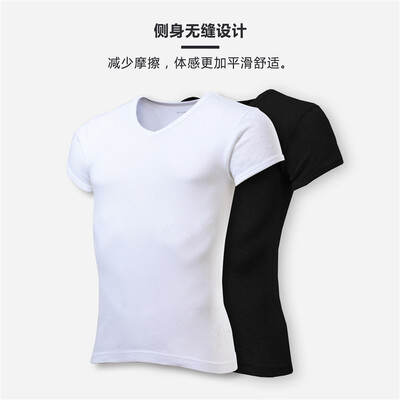 

Мужская футболка Giordano мужская V-образная вырезка из двух частей футболка с короткими рукавами хлопка тонкая нижняя рубашка 01247013 белый / черный большой размер (175 / 100A)