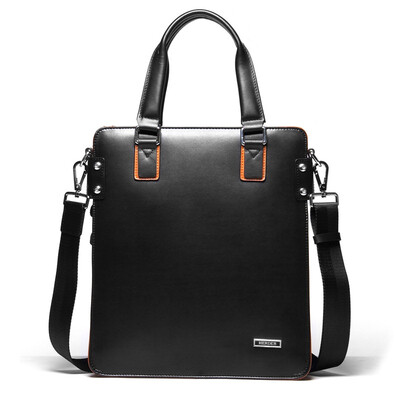 

Hershey (herder) HD25-2 men's vertical section of the handbag head layer of leather business casual portable Messenger bag shoulder black