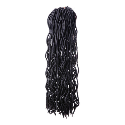 

20" Faux Locs Curly Crochet Hair 24 Roots Synthetic Crochet Braids Hair Extensions Pure Color Crochet Braiding Hair