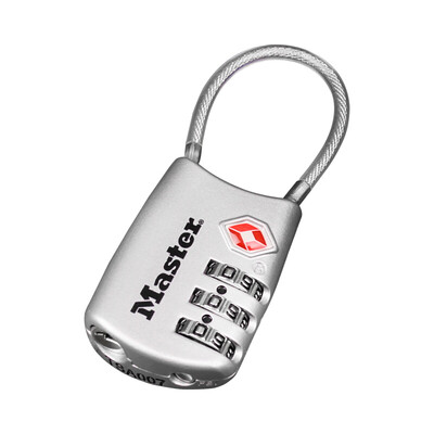 

Master Lock 4688MCND Password Lock TSA Travel Bag Gym Cable Padlock Silver