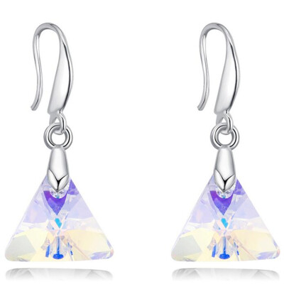 

Triangle Crystal from Austrian Blue Long Drop Earrings Jewelry For Women Accessories Bijoux Party Gift 27400