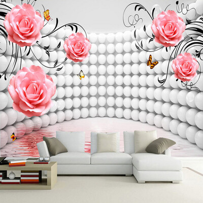 

Modern 3D Stereo Rose Photo Mural Wallpaper Spatial Expansion Living Room TV Sofa Backdrop Wall Papers Papel De Parede Floral 3D