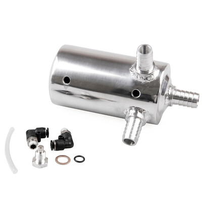 

Racing New Universal 3 inch Alloy Polished Chrome Oil Catch Can Breather Tank Kit Height 138mm