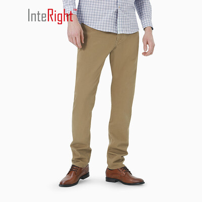 

INTERIGHT casual pants mens stretch narrow feet slim casual pants deep khaki 34