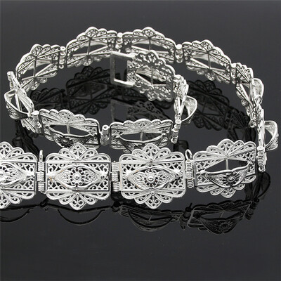 

Luxury Albania Bridal Flower Waist Chains Women Solid Stripe Molding Structure Belly Chains Adjustable Length Belt Body Jewelry