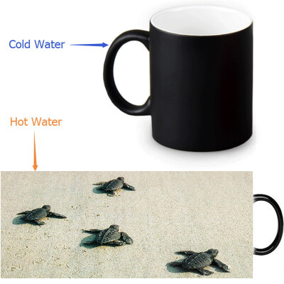 

Sea Turtle 350ml/12oz Heat Reveal Mug Color Change Coffee Cup Sensitive Morphing Mugs Magic Mug Milk Tea Cups