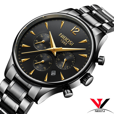 

Quartz Wristwatch Male Watch Luxury Brand Dress Watches Luxury Waterproof Watch Stainless Steel Case Black Clock Saat Reloj