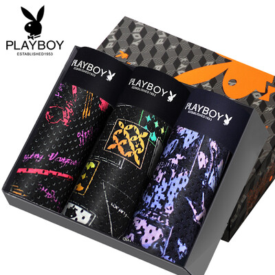 

Playboy ice mesh eye mens underwear boxer briefs mens boxer shorts 3 gift box 5376 multicolor