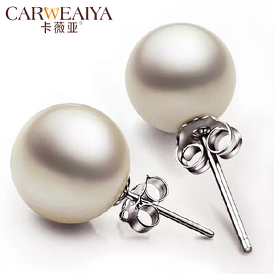 

CAWEAIYA female earrings pearl South Korean version of Nanyang pearl earrings silver earrings women earrings jewelry 8mm