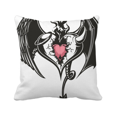 

Broken Armor Love Heart Huge Wings Square Throw Pillow Insert Cushion Cover Home Sofa Decor Gift