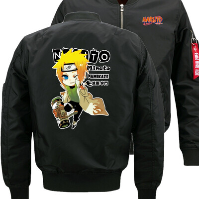 

MINATO One piece Bomber Flight Flying Jacket Winter thicken Warm Zipper Men Jackets Anime Mens Casual Coat
