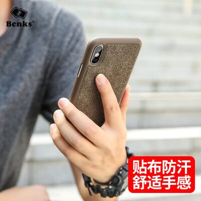 

Benks iPhoneX 10 Case Apple 10 X Case i10 X All-in-One Case Protection Fingerprint Phone Case Patch Antiperspirant Brown