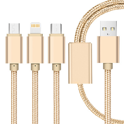 

Ginger Car Charger Triple-in-one AppleAndroidType-c Multi-function Multi-function Mobile Phone Non-data Cable Car One Drag Three Mobile Phone Charging Line Champagne Gold