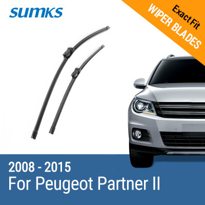 

SUMKS Wiper Blades for Peugeot Partner II 26"&16" Fit Push Button Arms 2008 2009 2010 2011 2012 2013 2014 2015