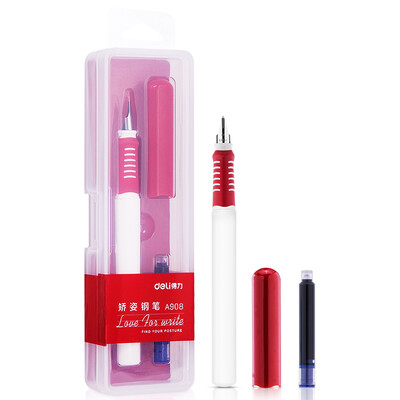 

Deli deli EF Mingjian Youshang series posture pen pen pen office writing student practice set with soft plastic handshake gift ink red A908