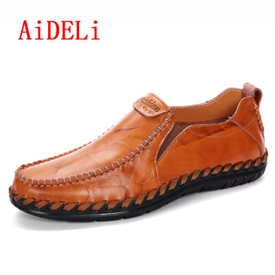 

AiDELi Men leather shoes leather casule shoes slip-on shoes brish style shoes