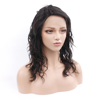 

Short Wavy Human Hair Wigs Peruvian 130 Density Natural Color Pre Plucked Human Hair Wigs With baby Hair