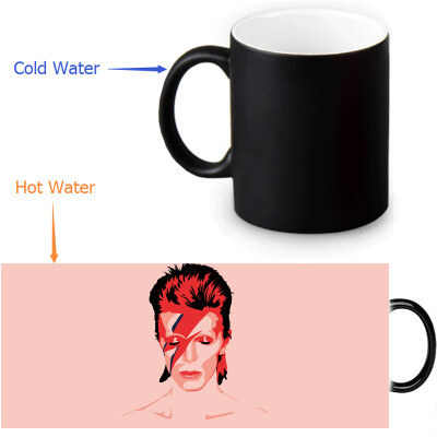 

David Bowie 350ml12oz Heat Reveal Mug Color Change Coffee Cup Sensitive Morphing Mugs Magic Mug Milk Tea Cups