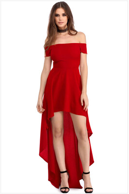 

High Low Hem Off Shoulder Party Dress
