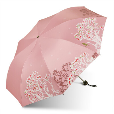 

Paradise fashion fruit small fresh umbrella black plastic UV protection UPF50 sun umbrella 30462ECLL pink