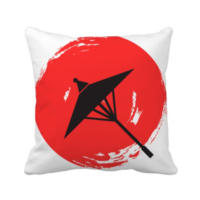 

Japan Brush Painting Illustration Square Throw Pillow Insert Cushion Cover Home Sofa Decor Gift