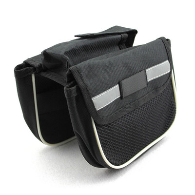 

Cycling Bike Bicycle Frame Pannier Front Tube Velcro side Bag Double Saddle Bag