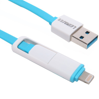 

Leimer (LEIMAI) 2-in-1 data cable for Apple / Andrews Apple Apple iPhone5S / 6S / 7Plus Samsung Millet Universal Blue