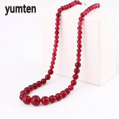 

Yumten Red Agate Chain Necklace Natural Stone Power Crystal Women Jewelry Bead Steampunk Sobretudo Feminino Skyrim Sereia Tardis