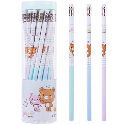 

Deli cartoon bear 30 2B writing painting pencil with rubber head 58134