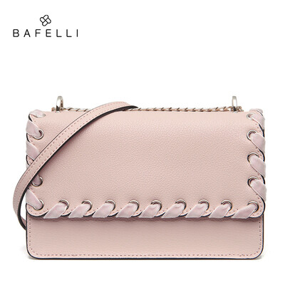 

BAFELLI new arrival split leather bag rose gold bolsos mujer fashion ribbons crossbody bag hot sale women messenger bags