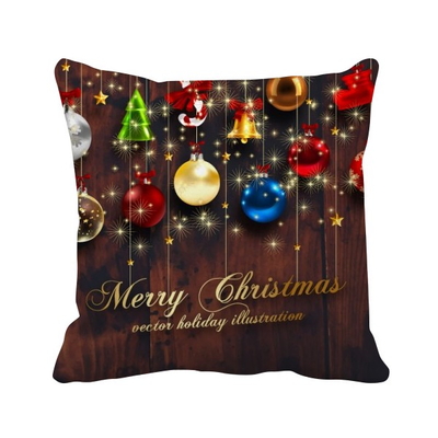 

Christmas Bulb Bell Crutch Tree Festival Square Throw Pillow Insert Cushion Cover Home Sofa Decor Gift